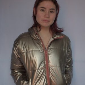 chaqueta a la moda impermeable bronce